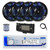 Dual MXD13 Single DIN Bluetooth Marine MP3 AM/FM Stereo Receiver with White Cover, 22" Radio Antenna, Wire, 4x 6.5" 250 Watt Max 2-Way Waterproof Multicolor LED Audio Speakers (Black)
