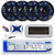 Dual MXD13 Single DIN Bluetooth Marine MP3 AM/FM Stereo Receiver with White Cover, Long Range Antenna, Amplifier w/Kit, 4x 6.5" 250 Watt Max 2-Way Waterproof Multicolor LED Audio Speakers (Black)