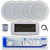 Dual MXD13 Single DIN Bluetooth Marine MP3 AM/FM Stereo Receiver with White Cover, 22" Radio Antenna, Wire, 4x 5.25" 20 Watt Max Polycone Audio Speakers (White, Bulk Packaging)