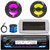 JVC KD-X38MBS Single-DIN Marine Bluetooth USB/AUX LED AM/FM SiriusXM Ready Stereo Receiver W/White Cover, 2x 6.5" 225W Max Power 2-Way Multi-Element Black Boat RGB LED Speakers W/50 Feet Wire, Antenna