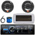 JVC KD-X560BT Single-DIN Marine Bluetooth USB/AUX MP3 AM/FM Radio Digital Media Stereo Receiver W/White Cover, 2x 6.5" 225W Max Power 2-Way Multi-Element Black Boat Speakers W/50 Feet Wire, Antenna