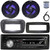 Pyle PLCDBT95 Single-DIN Bluetooth Marine AUX/USB CD Player/MP3 AM/FM In-Dash Stereo Receiver W/Install Kit + Adapter Plate, 2x 8'' 320W Max Power Low Profile 2-Way Blue LED Speakers W/Wire, Antenna