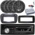 Pyle PLCDBT95 Single-DIN Bluetooth Marine AUX/USB CD Player/MP3 AM/FM In-Dash Stereo Receiver W/Install Kit + Adapter Plate, 4x 6.5" 180W Max Power 2-Way Speakers, 4 Channel Amplifier W/Kit, Antenna