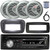 Pyle PLCDBT95 Single-DIN Bluetooth Marine AUX/USB CD Player/MP3 AM/FM In-Dash Stereo Receiver W/Install Kit + Adapter Plate, 4x 6.5'' 150W Max Power 2 Way Boat Silver Speakers W/50 Feet Wire, Antenna