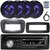 Pyle PLCDBT95 Single-DIN Bluetooth Marine AUX/USB CD Player/MP3 AM/FM In-Dash Stereo Receiver W/Install Kit + Adapter Plate, 4x 8'' 320W Max Power Low Profile 2-Way Blue LED Speakers W/Wire, Antenna