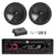 JBL Celebrity100 Single DIN Bluetooth FM Radio USB/AUX MP3 Stereo Receiver, 2x 6.5" 250 Watt Peak Power 2-Way Car Audio Speakers, Amplifier w/Install Kit