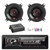 JBL Celebrity150 Single DIN Bluetooth FM Radio USB/AUX Media Receiver, 2x 4" 150 Watt Peak Power 2-Way Car Audio Speakers, Amplifier w/Install Kit