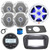 JBL PRV-175 Marine Gauge Style USB Bluetooth AM/FM Stereo Receiver, Spa Bezel, Adapter Plate, 22" Antenna, 10" LED Subwoofer, 4x 6.5" 225 Watt 2-Way Dual Cone Audio Speakers (White, Bulk Packaging)