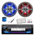 JVC KD-X38MBS Single DIN Marine Bluetooth AM/FM Stereo Receiver, 2x 8" 450 Watt 2-Way Multicolor LED Outdoor Audio Speakers, Amplifier w/Install Kit, Radio Antenna, Wire