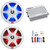 2x JBL Club 82 8" 450W Max Power 2-Way RGB LED Marine Speakers with White & Gray Grilles, Pyle PLMRA410BT 4 Channel 400W Max Waterproof Bluetooth Amplifier, 8 Gauge Amplifier Wiring Installation Kit