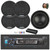 Blaupunkt Beverly Hills 160 Single DIN Detachable Face Bluetooth CD/DVD Player AM/FM Radio Stereo Receiver, 4x 6" 40W Max 3-Way Car Speakers, 10" 1000W Max Subwoofer, 5-Channel Amplifier w/Kit, Wire