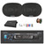 Blaupunkt Beverly Hills 160 Single DIN Detachable Face Bluetooth CD/DVD Player AM/FM Radio Stereo Receiver, 2x 6x9" 70 Watt Max Power 4-Way Car Audio Speakers, 4-Channel Amplifier w/Kit, Speaker Wire