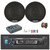 Blaupunkt Beverly Hills 160 Single DIN Detachable Face Bluetooth CD/DVD Player AM/FM Radio Stereo Receiver, 2x 6" 40 Watt Max 3-Way Car Speakers, 8" 320W Max Under Seat Subwoofer Enclosure w/Kit, Wire