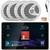 JVC KW-Z900W 9" HD Single-DIN Bluetooth USB HDMI Input AM/FM Radio Digital Media Car Audio Receiver, 4x 6.5" 150W Max Power Full Range Dual Cone Waterproof Marine Speakers, Antenna, Wire