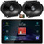 JVC KW-Z900W 9" HD Single-DIN Bluetooth USB HDMI Input AM/FM Radio Digital Media Car Audio Receiver, 2x 6x8" 300W Max Power 2-Way Coaxial Automotive Speakers, 50 Feet 16 Gauge Speaker Wire
