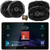 JVC KW-Z900W 9" HD Single-DIN Bluetooth USB HDMI Input AM/FM Radio Digital Media Car Audio Receiver, 2x 6.5" 300W Max 2-Way Coaxial Speakers, 2x 6x9" 360W Max 3-Way Speakers, Speaker Wire