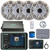 Kicker KMC5 3.5" Marine Bluetooth USB/AUX WB AM/FM Gauge Style Receiver W/Controller + Cover, 4x 6.5" RGB LED Speakers W/White Grilles + LED Controller, 4-Channel Amplifier W/Kit, Antenna, Wire