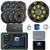 Kicker KMC5 Marine Bluetooth USB/AUX AM/FM Gauge Style Receiver W/Controller + Cover, 6x 6.5" 195W Peak Speakers W/Charcoal Grilles, 12" Subwoofer W/Charcoal Grilles, Amplifier W/Kit, Antenna, Wire