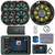 Kicker KMC5 Marine Bluetooth USB/AUX Gauge Style Receiver W/Controller + Cover, 6x 8" 300W Max Speakers W/Charcoal Grilles + LED Controller, 10" Subwoofer W/Charcoal Grilles, Amp W/Kit, Antenna, Wire