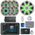 Kicker KMC5 Marine Bluetooth USB/AUX AM/FM Gauge Style Receiver W/Controller + Cover, 6x 8" 300W Max Speakers W/White Grilles + LED Controller, 10" Subwoofer W/White Grilles, Amp W/Kit, Antenna, Wire