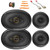 2x Pioneer TS-A1671F 6.5” 320 Watt Max Power 3-Way Coaxial Speakers, 2x 6"x9" 600 Watts Max Power 4-Way Coaxial Speakers, Speaker Connector, 50 Feet 16 Gauge Speaker Wire, 4-Piece Removal Pry Tool Set