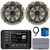 Kicker 51KMC4 3" LCD Marine Bluetooth Weather-Resistant Gauge-Style AM/FM WB/USB/AUX Receiver W/Cover, 2x 6.5" 195W Max Power Coaxial Speakers W/Silver Grille, AM/FM Antenna, Speaker Wire