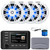 Kicker 51KMC4 3" LCD Marine Bluetooth Weather-Resistant USB/AUX WB AM/FM Radio Gauge Style Receiver W/Gray Cover, 4x 6.5" 150W Max Power 4O RGB LED Coaxial Boat Speakers, Radio Antenna, Speaker Wire