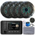 Kicker 51KMC4 3" LCD Marine Bluetooth Weather-Resistant Gauge-Style AM/FM WB/USB/AUX Receiver W/Cover W/Remote Control, 4x 6.5" 195W Max RGB LED Speakers W/Grille, Controller, Antenna, Wire