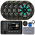 Kicker 51KMC4 3" LCD Marine Bluetooth Weather-Resistant Gauge-Style AM/FM WB/USB/AUX Receiver W/Cover W/Remote Control, 4x 8" 300W Max Power RGB LED Speakers W/Charcoal Grilles, Antenna, Wire