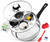 NutriChef Egg Poacher Pan Set - 7.87” Stainless Steel Poached Egg Cooker with 4 Non-Stick Poaching Cups, Glass Lid, Timer, Oven Mitt, and Spatula for Perfect Poached Eggs, Induction Compatible, Silver