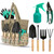 Scuddles 8-Piece Garden Tool Set with Bag, Stainless Steel Tools, Wooden Handles and Fingertip Claw Gloves for Digging, Landscaping and Heavy Gardening