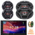 JVC KWM595BT Double DIN 6.8" WSVGA LCD Touchscreen Bluetooth USB AM/FM Digital Media Car Stereo Receiver, 2x 6.5" 300W Max 2-Way Speakers, 2x 6x9" 550W Max 4-Way Speakers, Speaker Wire, Pry Tool Set