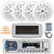 Pyle PLMRB29W Single DIN Marine Bluetooth USB/AUX MP3 Player AM/FM Radio In-Dash Stereo White Receiver W/White Cover, 4x 4'' 100W Max Dual Cone Speakers, Radio Antenna, Speaker Wire, Pry Tool Set