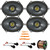 4x Kicker CSC68 CS Series 6x8" 225 Watt Max Power 2-Way Black Speakers, 50 Feet 16 Gauge Speaker Wire, 4-Piece Removal Pry Tool Set, 4x Speaker Harness for Select Ford Vehicles