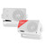 Pyle PLMR24 3.5'' 200 Watt 3-Way Weather Proof Mini Box Speaker (White, Pair)