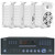 Pyle PD3000BA 3000W Bluetooth USB MP3 Player AM/FM Radio Home Theater Pre-Amplifier Receiver w/Multimedia Disc Player, 4x Pyle PDWR55WT 5.25" 500 Watts Max Power 2-Way Indoor/Outdoor White Speakers