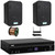 Pyle PT875BT 5.2 Channel 1000W Max USB-A MP3 Player FM Radio Bluetooth Home Theater Amplifier Receiver, 2x 6.5'' 500W Max Indoor/Outdoor Black Speakers, VHF Wireless Microphone System, Speaker Wire