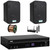 Pyle PT875BT 5.2 Channel 1000W Max USB-A MP3 Player FM Radio Bluetooth Home Theater Amplifier Receiver, 2x 6.5'' 500W Max Indoor/Outdoor Waterproof Speakers, Wireless Microphone System, Speaker Wire