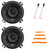 2x JBL Stage3 48F 4" 400 Watt Max Power 2-Way Coaxial Car Audio Speakers, Speaker Wire Harness, 4-Piece Car Door Trim Panel Dash Stereo Removal Pry Tool Set (Bundle Fits Select 1988-up GM Vehicles)