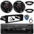 Infinity Alpha 100 Single DIN Bluetooth USB/AUX SD MP3 Player FM Radio Digital Media Receiver w/Install Kit, 2x 6.5" 300W Max 2-Way Speakers w/Adapters, Radio Antenna, Wire (98-2013 HD Motorcycles)