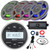 Pontoon Boat Audio Bundle: JBL PRV-175 Marine Bluetooth USB/AUX AM/FM Gauge Style Digital Media Stereo Receiver, 4x 8" 500W Max Gray RGB LED Speakers, Amplifier W/Kit, USB/AUX Adapter, Antenna, Wire