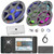 Pontoon Boat Audio Bundle: JBL Wake Series R4500 Marine Bluetooth USB/AUX WB AM/FM Radio Stereo Receiver W/Gray Cover, 4x 6.5" 300W Max 2-Way RGB LED Speakers, 10" Subwoofer, Amplifier W/Kit, Antenna