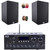 Pyle PDA69BU Bluetooth AUX/USB MP3/SD FM Radio Home Audio Sound Stereo Amplifier Receiver, 2x 6.5'' 240 Watt Max Power Home Theater Wooden Bookshelf Black Speakers, Speaker Wire, Banana Plugs