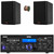 Pyle PDA6BU 200-Watt Bluetooth USB/AUX Home Audio Amplifier Stereo Receiver, 2x 6.5” 240 Watts Max Power 2-Way HiFi Home Theater Bookshelf Black Speakers, 50 Feet 16 Gauge Speaker Wire