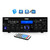 Pyle PDA6BU 200-Watt Bluetooth USB/AUX Home Audio Amplifier Stereo Receiver, 2x 6.5” 240 Watts Max Power 2-Way HiFi Home Theater Bookshelf Black Speakers, 50 Feet 16G Speaker Wire, Banana Plugs