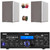 Pyle PDA6BU 200-Watt Bluetooth USB/AUX Home Audio Amplifier Stereo Receiver, 2x 6.5” 240 Watts Max Power 2-Way HiFi Home Theater Bookshelf White Speakers, 50 Feet 16G Speaker Wire, Banana Plugs