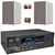 Pyle PT272AUBT High-Power 300 Watt Max AM/FM Radio Bluetooth Home Theater Amplifier Receiver, 2x 6.5” 240 Watt Max Power 2-Way HiFi Home Theater Bookshelf White Speakers, Speaker Wire, Banana Plugs