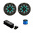 1 Pair (Qty 2) of Kicker 8" 300 Watt Max Marine Multicolor LED Audio Speakers, Charcoal Grilles, Wired Controller w/ Wire
