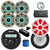 Kicker 46KMC2 Marine Gauge Style BT Receiver, 8" 300W Multicolor LED Speakers, White Grilles (QTY 4), Amplifier w/Kit, 10" Subwoofer, 10" Multicolor LED Grille (White), Wired Controller w/ Wire