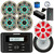 Kicker 46KMC3 Marine Gauge Style Bluetooth Receiver, 8" 300W Multicolor LED Speakers, White Grilles (QTY 4), Amplifier w/Kit, 10" Subwoofer, 10" Multicolor LED Grille (White), Wired Controller w/ Wire